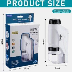 Mini Portable Microscope LED Lighting & 12 Specimen Slides